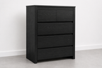 5-drawer Tall Boy - Natural Wood or Black Options