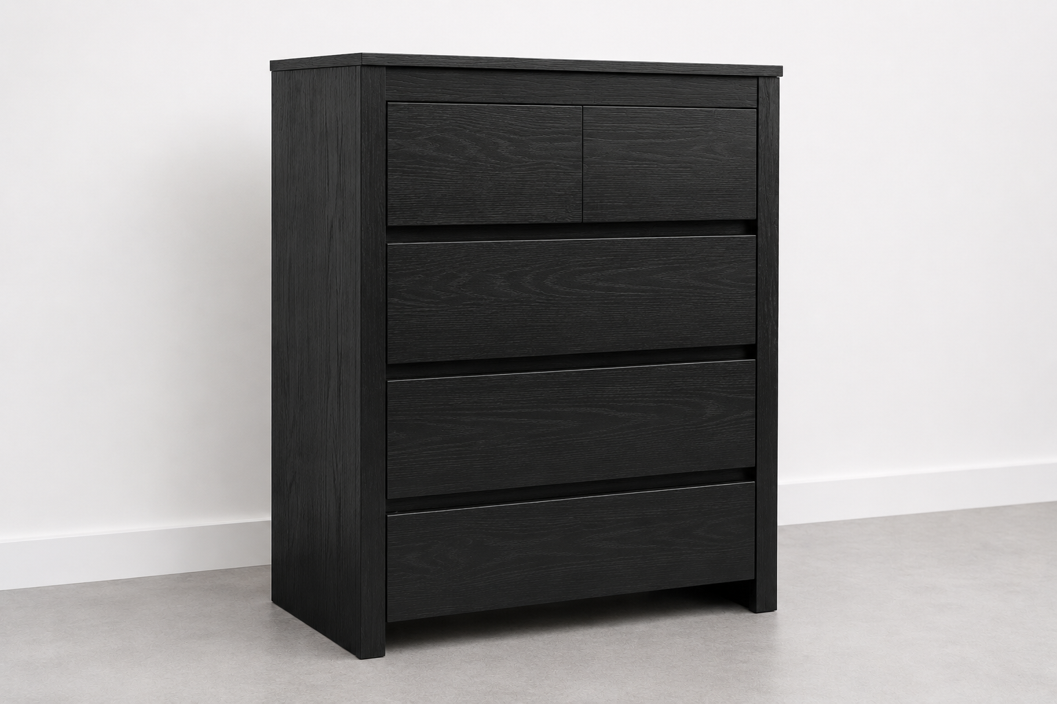 5-drawer Tall Boy - Natural Wood or Black Options