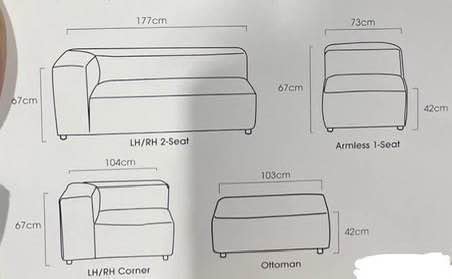 Corduroy Modular Sofa Set