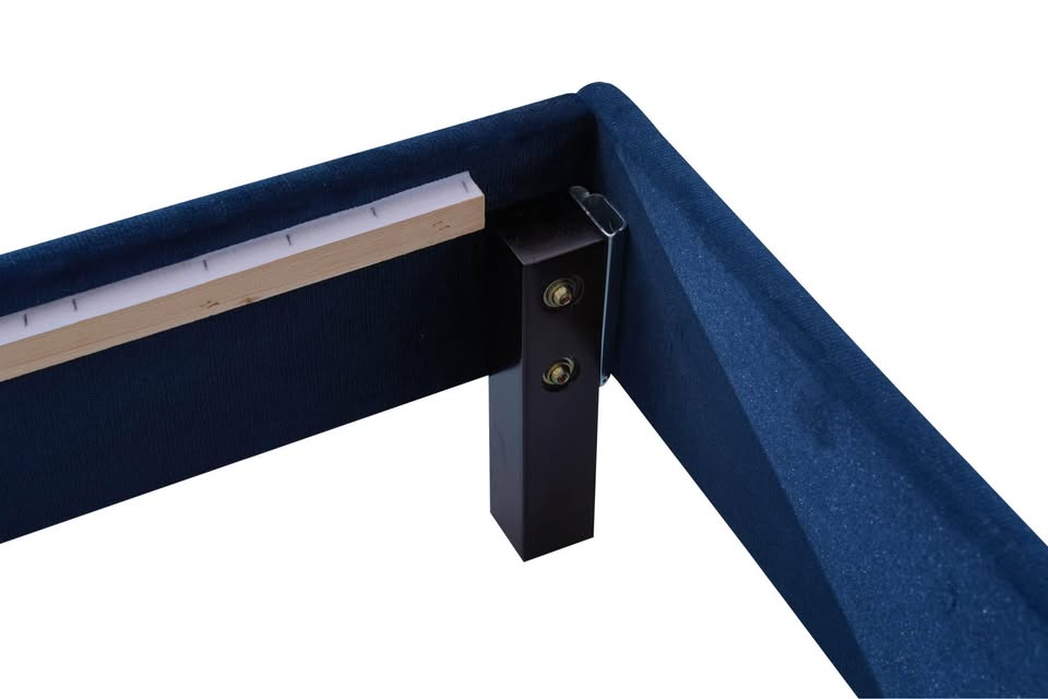 Solid Wood Bed Frame with velvet fabric -  Frame Only