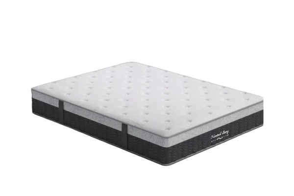 Mattress with 'Nexium' branding on a black background