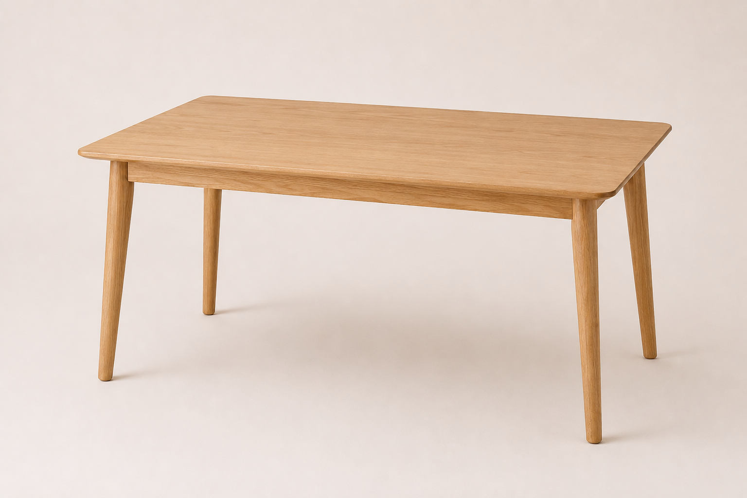 Solid Wood Dining Table - Round Corner and Angled legs
