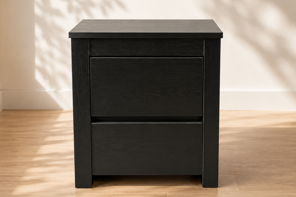 Bedside Table - Black and Wood Options