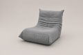 Collage of gray bean bag chairs on a light gray background