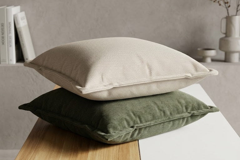 Soft indoor Cushion in Off-white/Olive