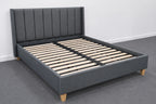 SERENE LUXE Upholstered Bed & Mattress Package - Queen Size -  Charcoal Gray Color