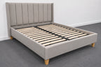 SERENE LUXE Upholstered Bed & Mattress Package - King Size -  Linen Gray Color