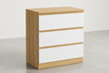 NORDIC 3 Drawer Chest of Drawers - White+Wood