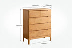A light natural wood five-drawer dresser shown on a white background with dimension annotations: 980mm height, 800mm top width, 400mm drawer front width, and 710mm leg width.