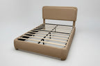 Polar Fleece Upholstered bed frame -Queen - Camel/Beige Color