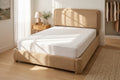Polar Fleece Upholstered bed frame -Queen - Camel/Beige Color
