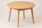 Round Dining Table - Solid Rubber wood - Natural