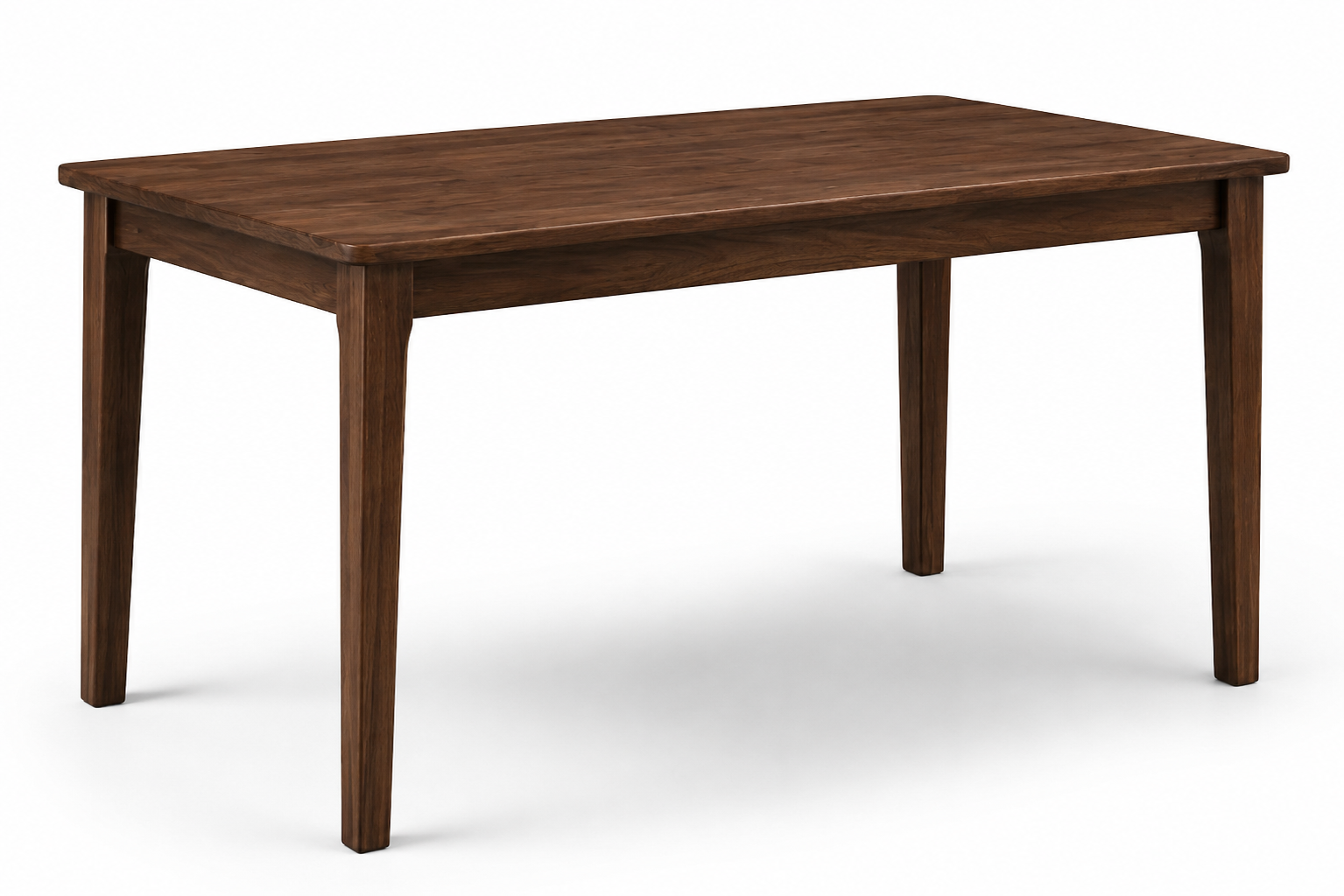 Solid Rubber Wood Dining Table 160cm - Walnut Color