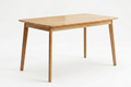 Log Color Solid wood dining table with round corners and angled legs