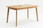 Log Color Solid wood dining table with round corners and angled legs