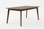 Walnut Color Solid wood dining table with round corners and angled legs