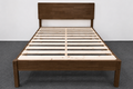 Solid Wood Double Bed Frame - Walnut Color