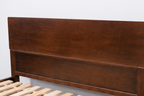 Solid Wood Bed Frame with Headboard (Walnut Color)