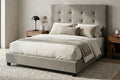 Misty Chenille Bed Frame with solid wood slats in Double/Queen/King/SuperKing Size