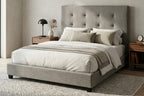 Misty Chenille Bed Frame with solid wood slats in Double/Queen/King/SuperKing Size