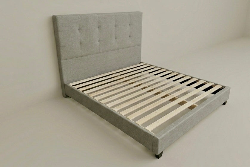 Misty Chenille Bed Frame with solid wood slats in Double/Queen/King/SuperKing Size