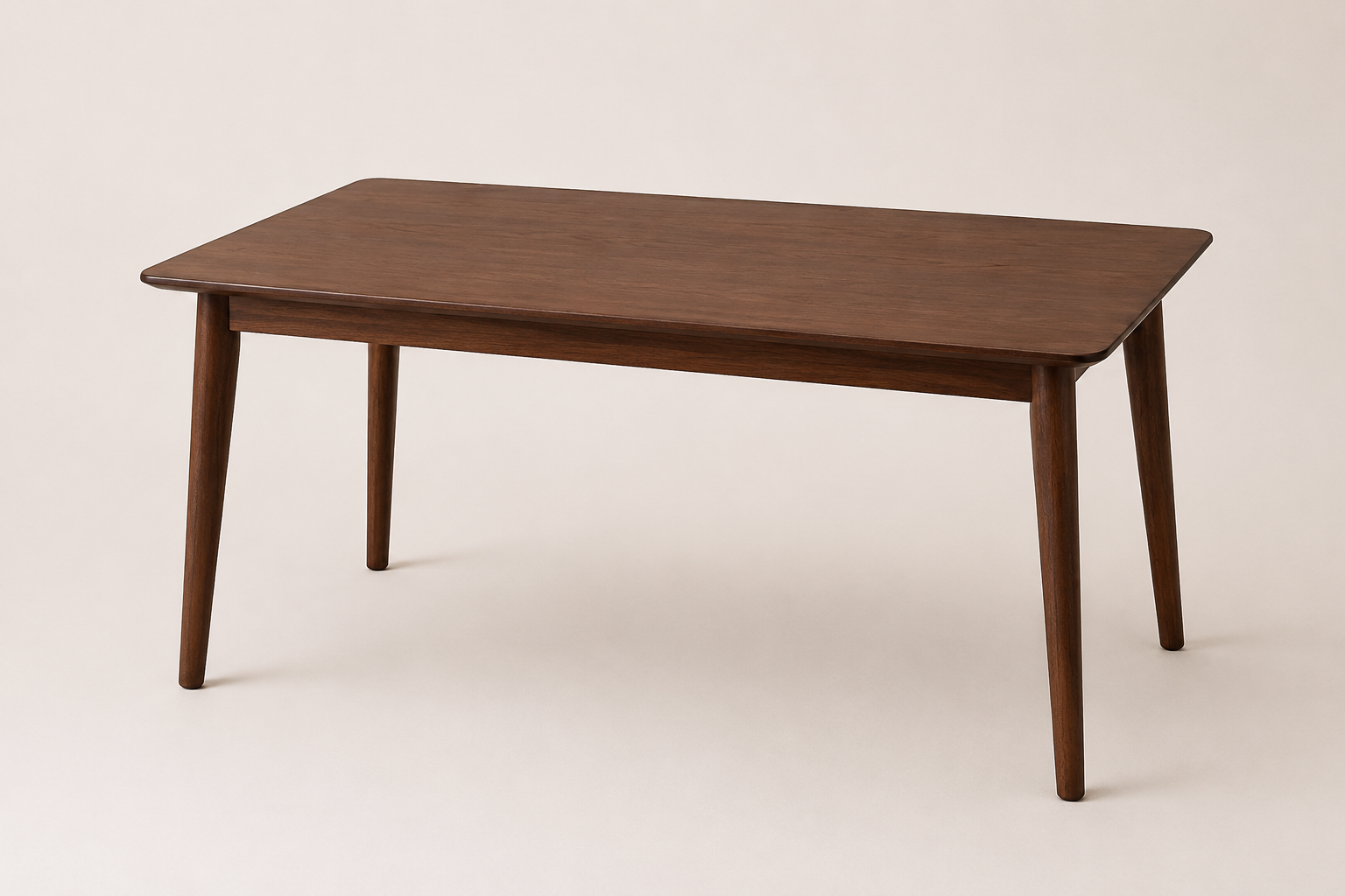 Solid Wood Dining Table - Round Corner and Angled legs