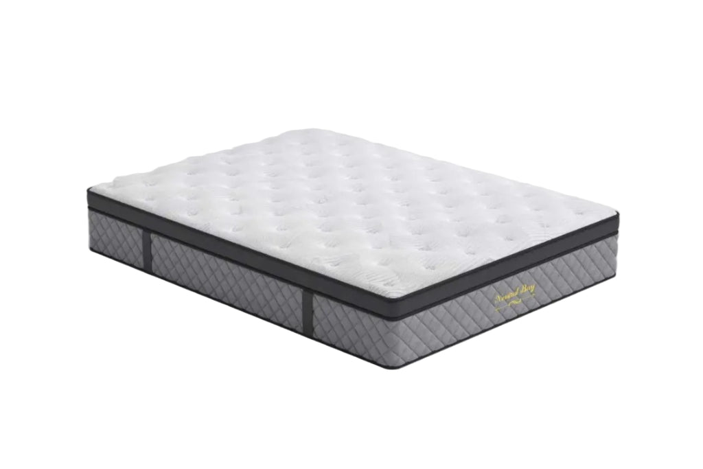 Mattress with a brand logo on a white background