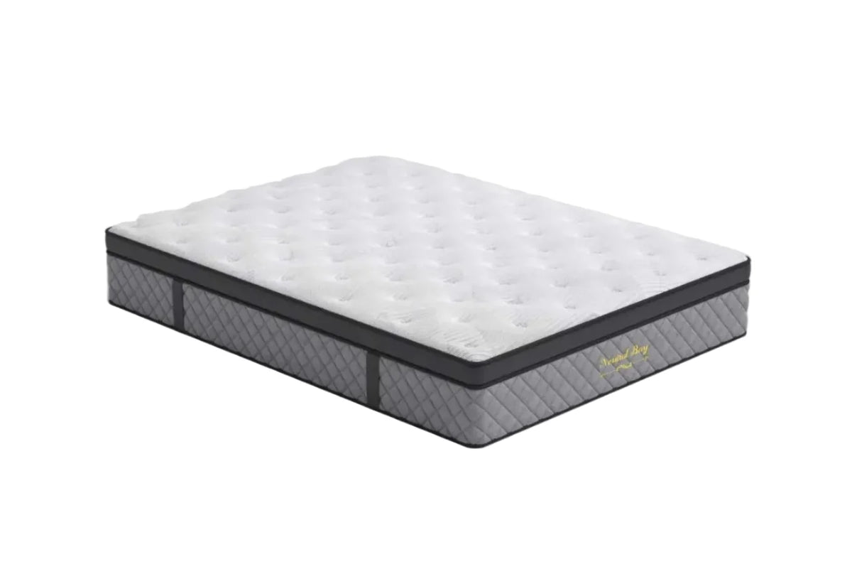 Comforta King Bed & Medium Firm Mattress Package - Linen Gray Color