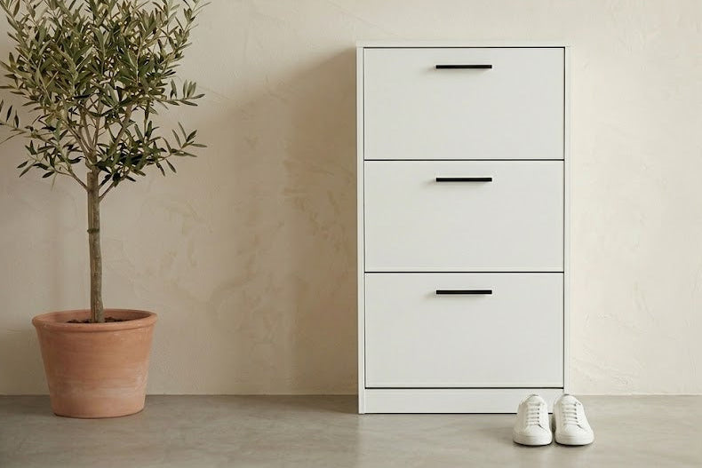 Shoe Cabinet with Metal Handles